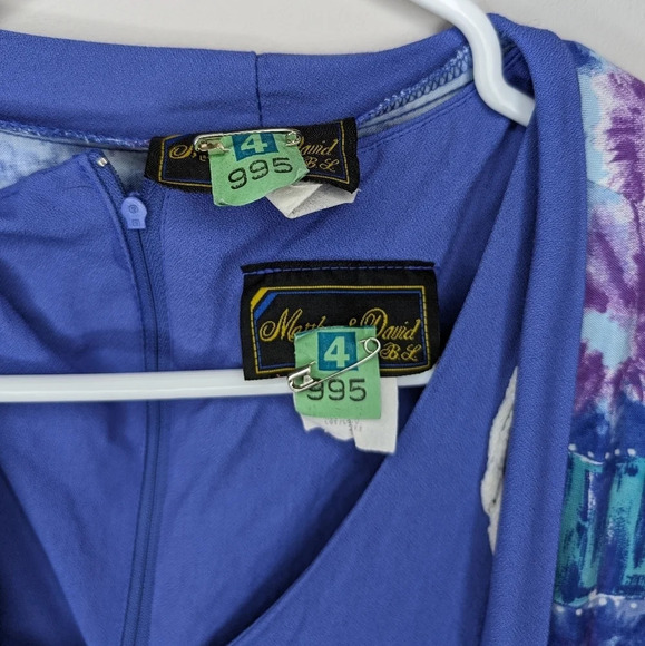 Vintage Two Piece Purple V Neck Maxi Dress Chain Back Colourful Maxi Vest 20W - Picture 7 of 13